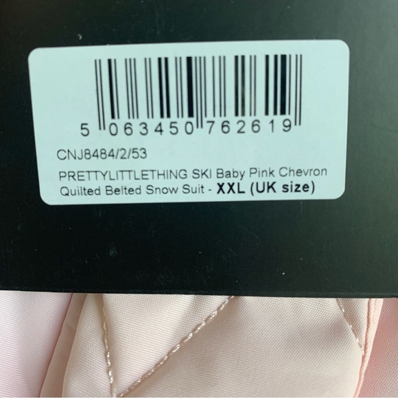 PrettyLittleThing Light Baby Pink Quilted Belted Snow Suit Ski Size XXL - Picture 10 of 10